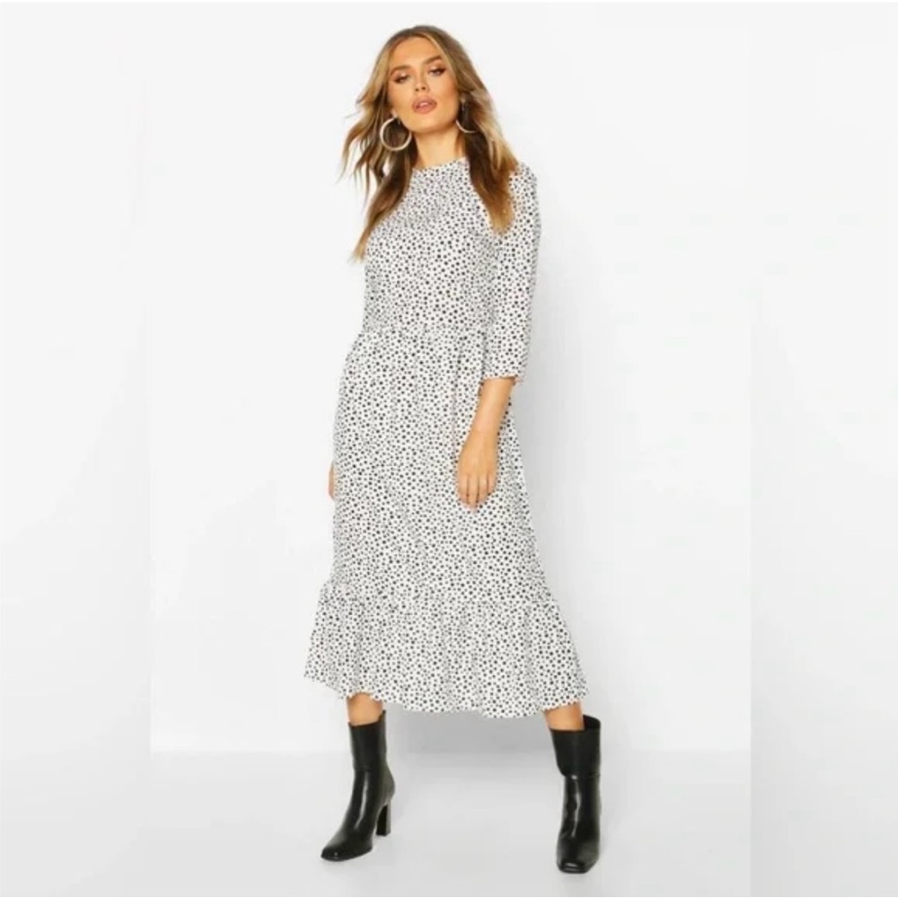Zara Polka Dot Midi Dress